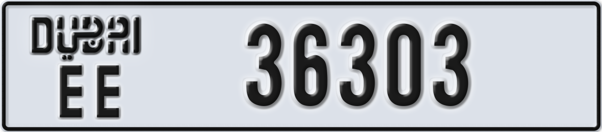 dubai License Plate Number 36303 Code EE