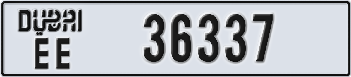 dubai License Plate Number 36337 Code EE