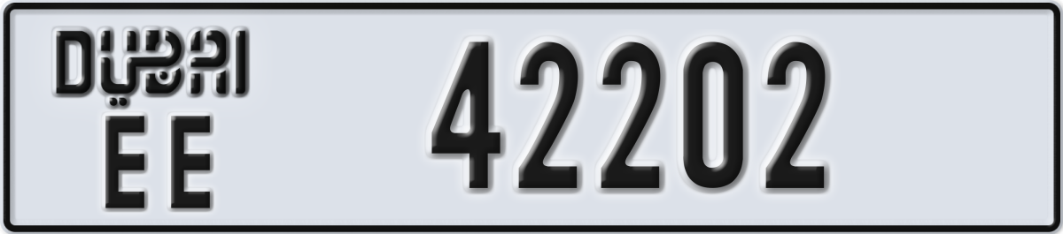 dubai License Plate Number 42202 Code EE