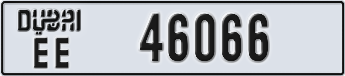 dubai License Plate Number 46066 Code EE