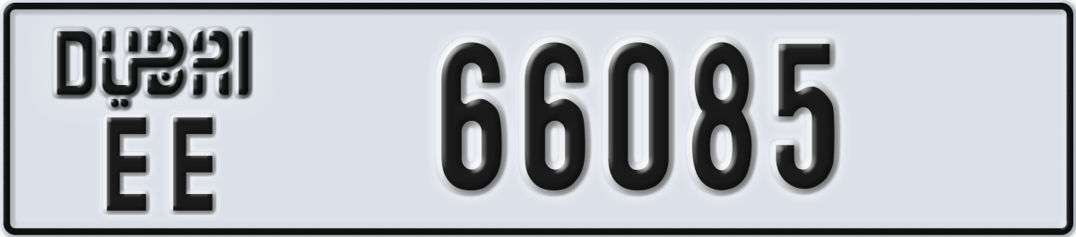 dubai License Plate Number 66085 Code EE