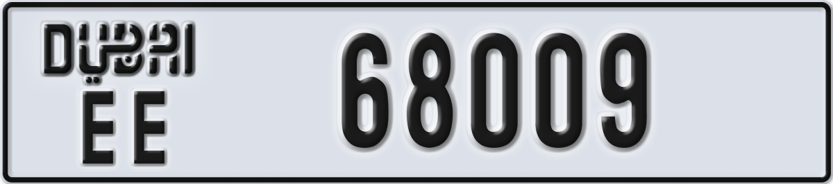 dubai License Plate Number 68009 Code EE