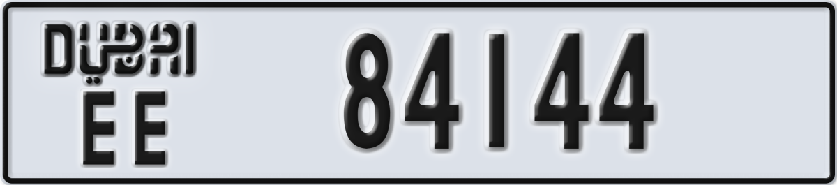 dubai License Plate Number 84144 Code EE