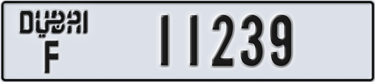dubai License Plate Number 11239 Code F