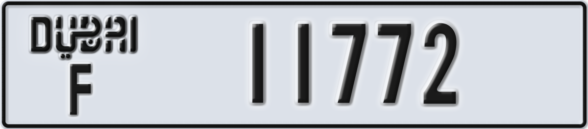 dubai License Plate Number 11772 Code F
