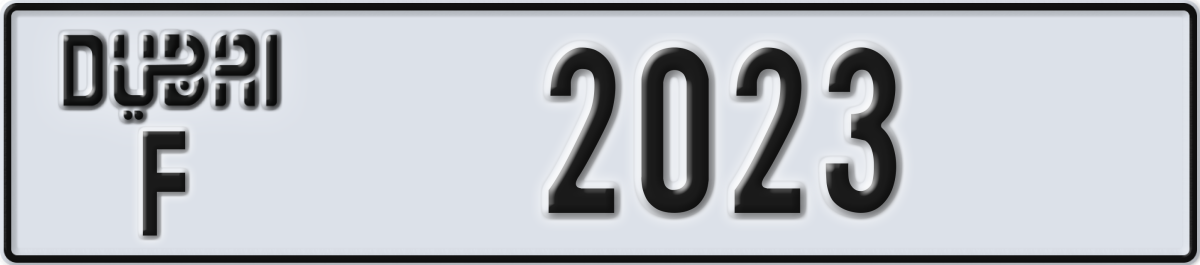 dubai License Plate Number 2023 Code F