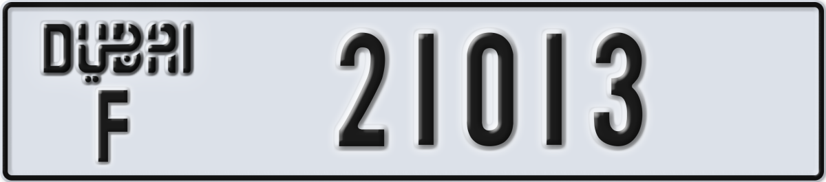 dubai License Plate Number 21013 Code F