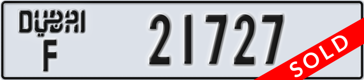 dubai License Plate Number 21727 Code F
