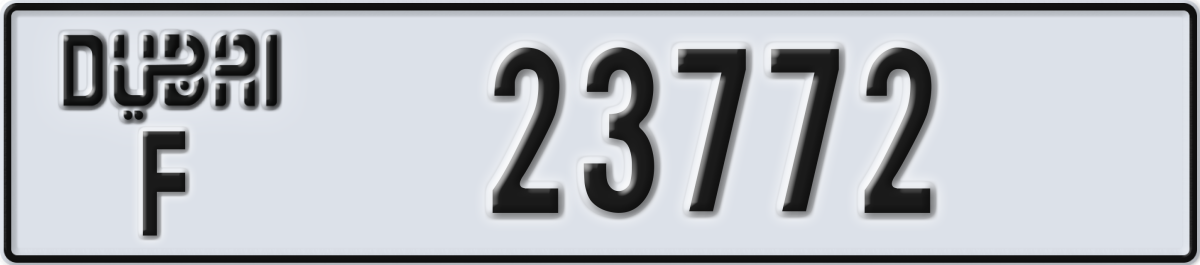 dubai License Plate Number 23772 Code F