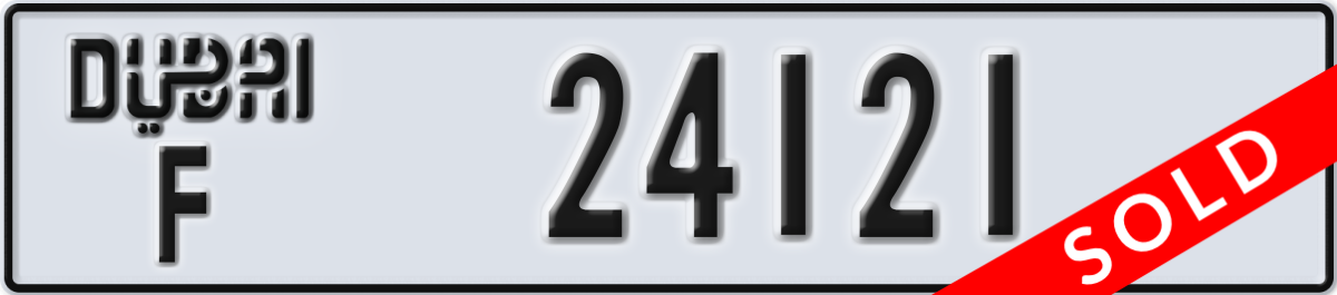 dubai License Plate Number 24121 Code F