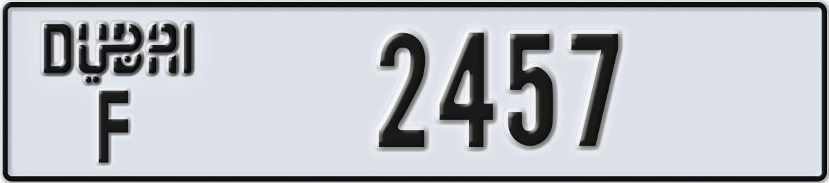 dubai License Plate Number 2457 Code F