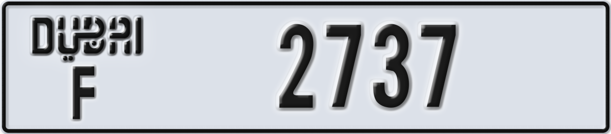 dubai License Plate Number 2737 Code F
