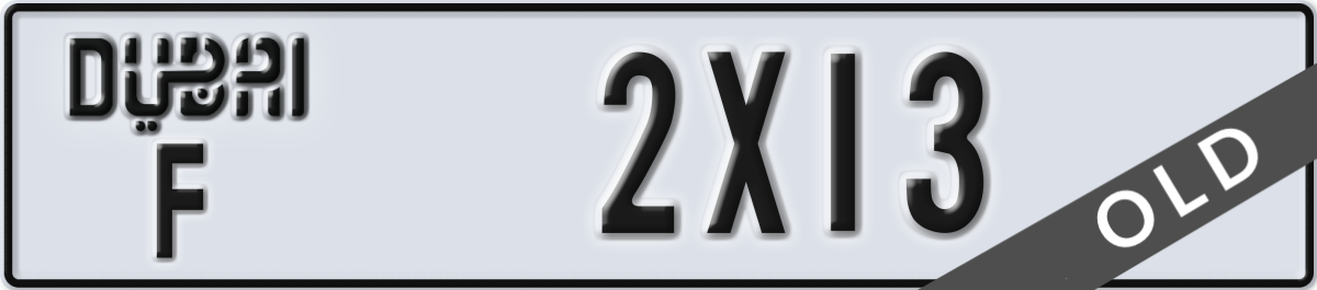 dubai License Plate Number 2X13 Code F