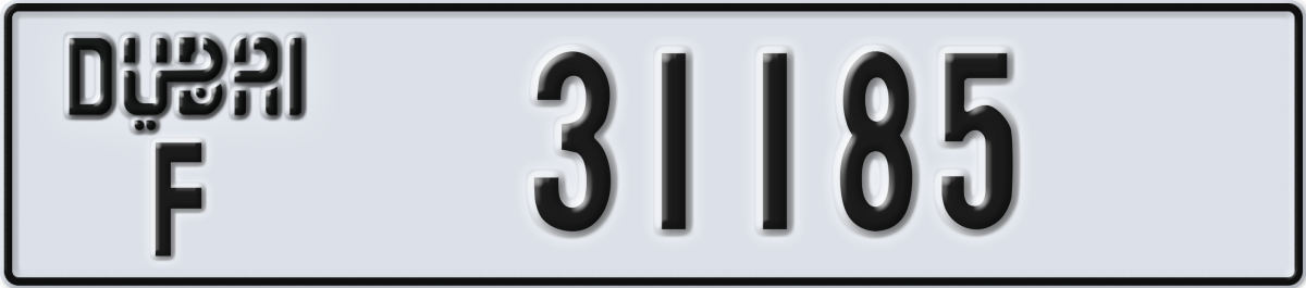 dubai License Plate Number 31185 Code F