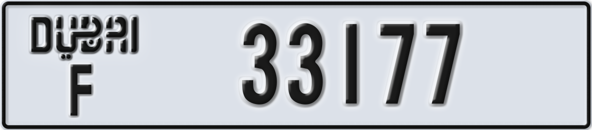 dubai License Plate Number 33177 Code F