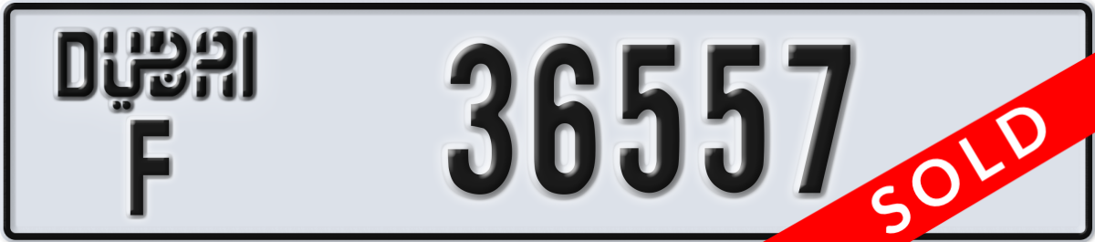 dubai License Plate Number 36636 Code F