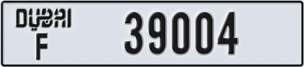 dubai License Plate Number 39004 Code F