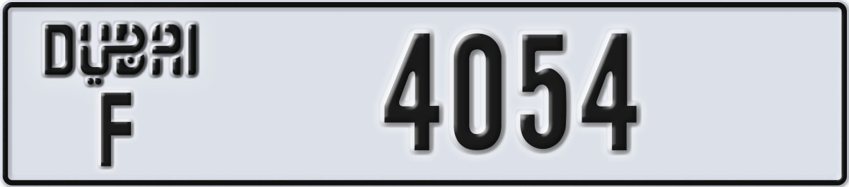 dubai License Plate Number 4054 Code F