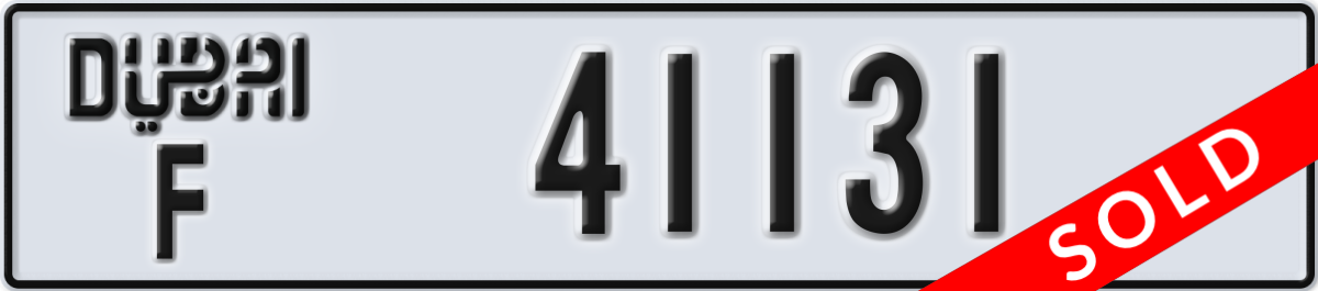 dubai License Plate Number 41131 Code F