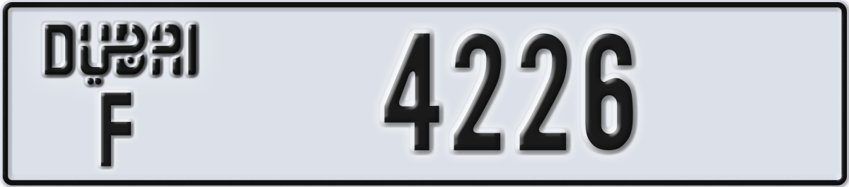 dubai License Plate Number 4226 Code F