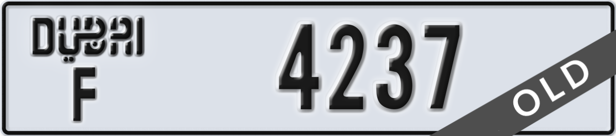 dubai License Plate Number 4237 Code F