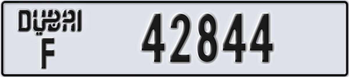 dubai License Plate Number 42844 Code F