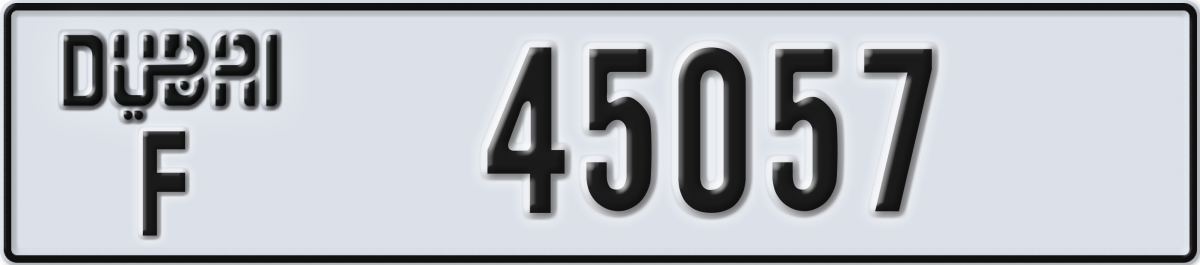 dubai License Plate Number 45057 Code F