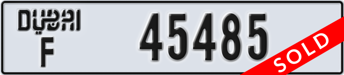 dubai License Plate Number 45485 Code F