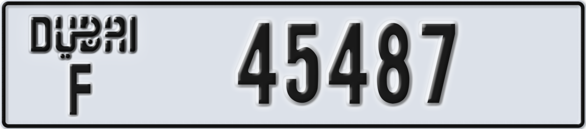 dubai License Plate Number 45487 Code F
