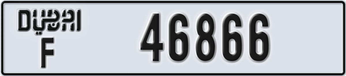 dubai License Plate Number 46866 Code F