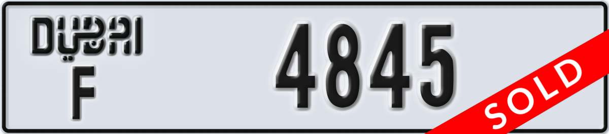 dubai License Plate Number 4845 Code F