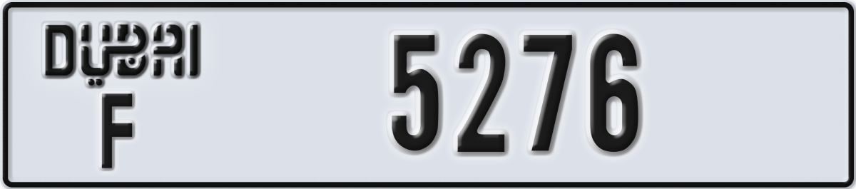 dubai License Plate Number 5276 Code F