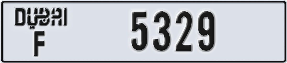 dubai License Plate Number 5329 Code F
