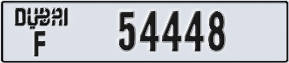 dubai License Plate Number 54448 Code F