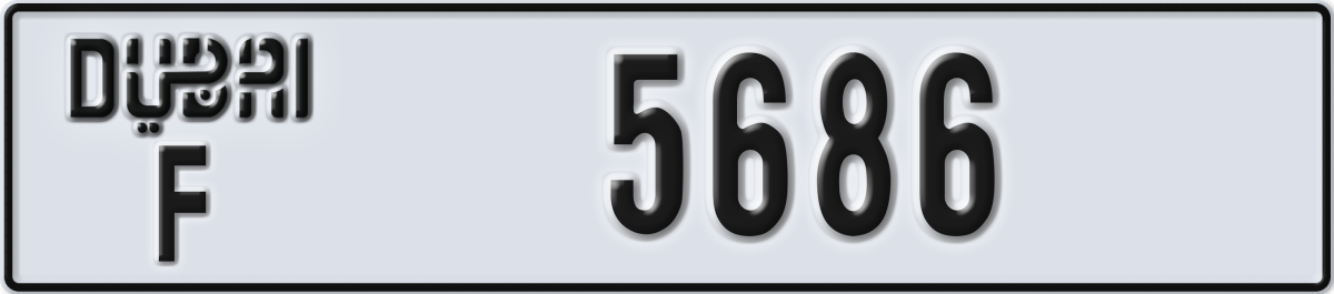 dubai License Plate Number 5686 Code F