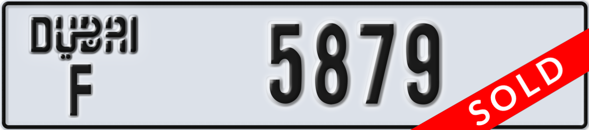 dubai License Plate Number 5879 Code F