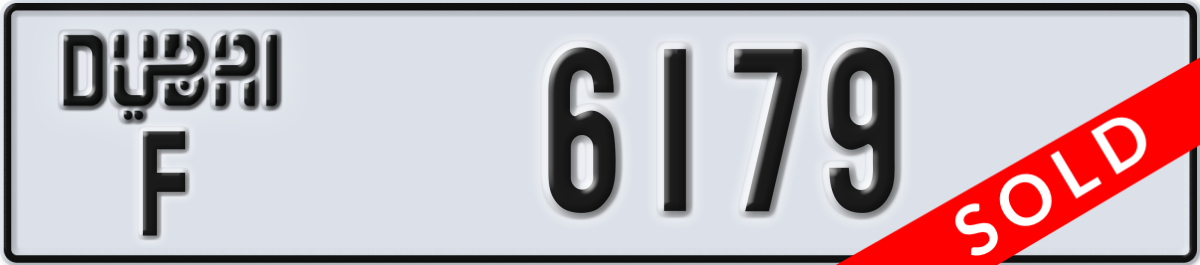 dubai License Plate Number 6179 Code F