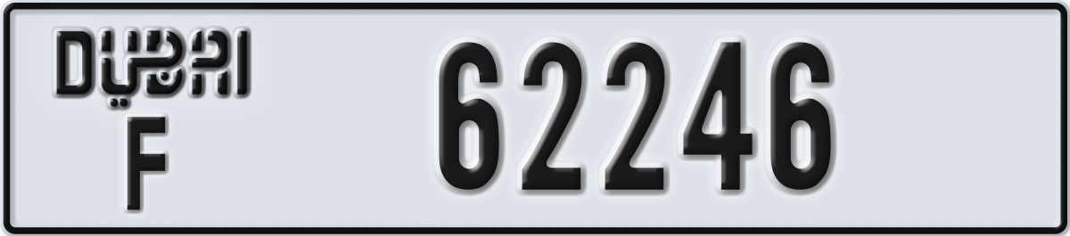 dubai License Plate Number 62246 Code F