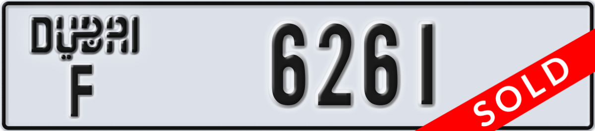 dubai License Plate Number 6261 Code F