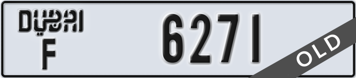 dubai License Plate Number 6271 Code F
