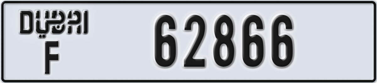 dubai License Plate Number 62866 Code F