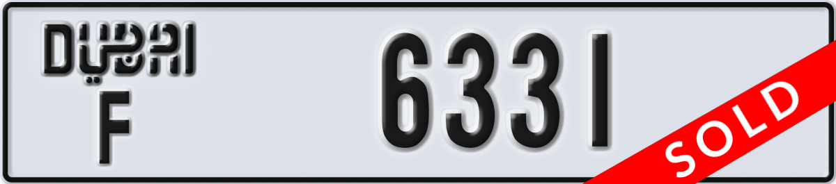 dubai License Plate Number 6331 Code F