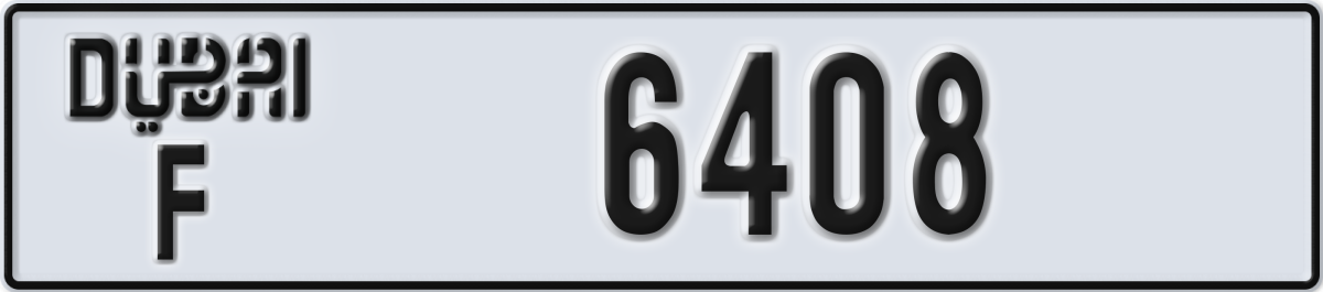 dubai License Plate Number 6408 Code F