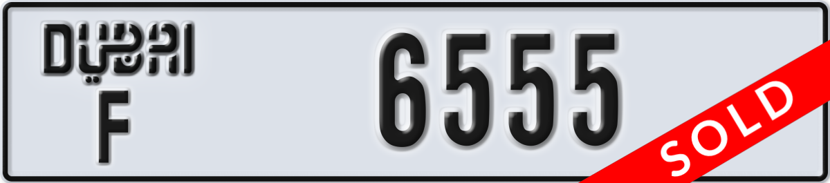 dubai License Plate Number 6555 Code F