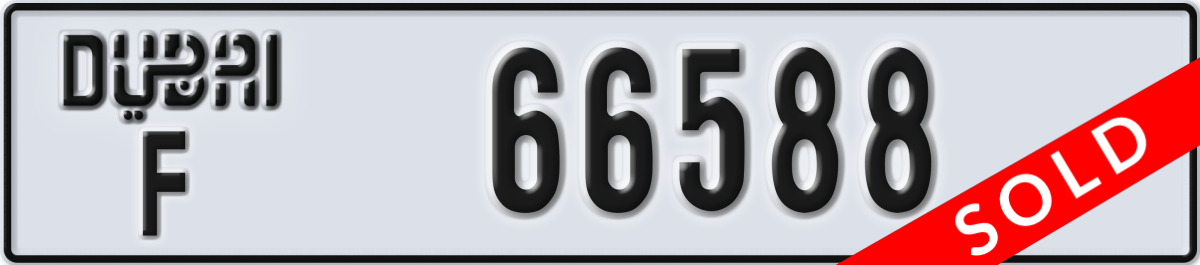 dubai License Plate Number 66588 Code F