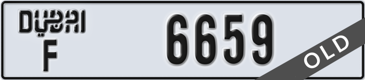 dubai License Plate Number 6659 Code F