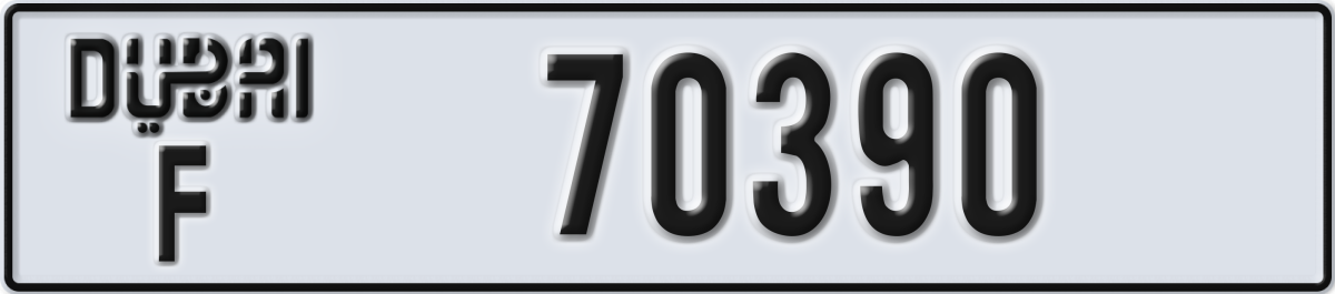 dubai License Plate Number 70390 Code F