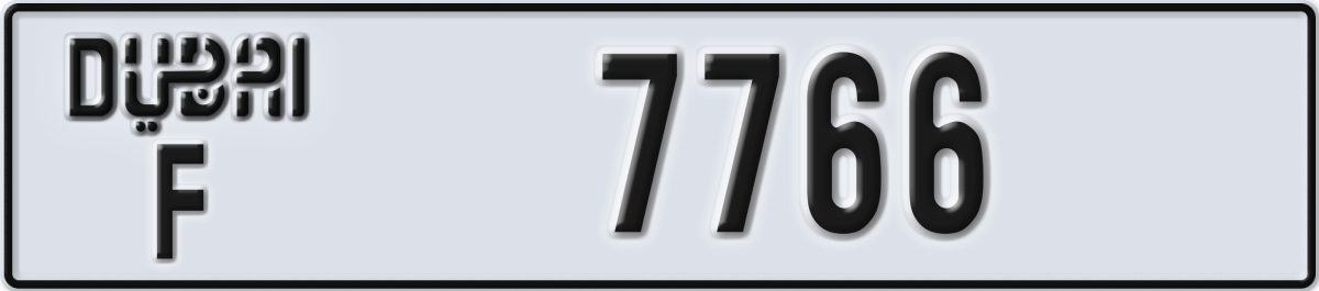 dubai License Plate Number 7766 Code F