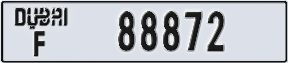 dubai License Plate Number 88872 Code F