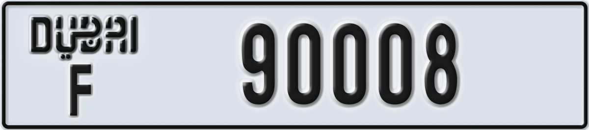 dubai License Plate Number 90008 Code F